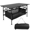 1Pc Folding Camping Table Portable Aluminum Roll-up Picnic BBQ Desk with Carrying Bag Heavy Duty Outdoor Beach Backyard Party Patio